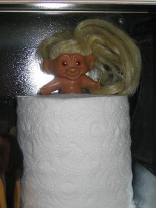 Troll vintage 70's toy, troll, toilet paper,