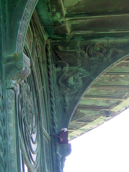 carousel horse facade, copper horse bas relief