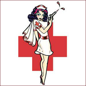 sexy nurse, hypodermic needle