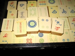 mah jong, mah jongg tiles, bone and bamboo 
