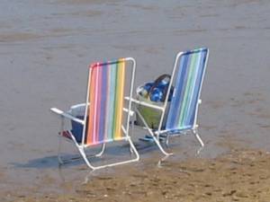 Ocean Grove, low tide, beach chairs, sand chairs