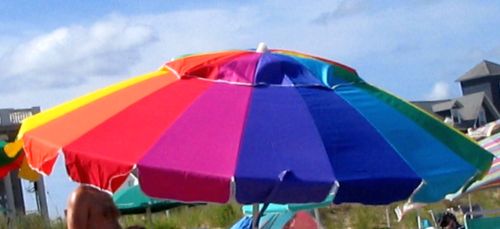 Jewel colors, beach umbrella, Jersey Shore, Ocean Grove, beach,