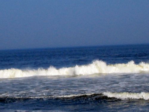 Hurricane Earl, waves, stone jetty, beach, foam