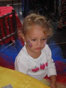 flower face painting, Snow White party, 