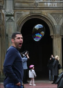 Central Park, Murray Head, bubbles,stone arch