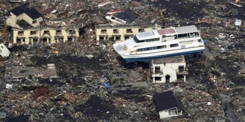A Ferry stranded on a building Otsuchi, Japan, ferry boat, tsunami, earthquake