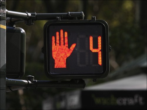 New York city, stop, don't walk