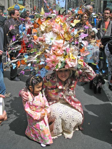 Easter parade, New York City, elaborate floral hat, Easter bonnet