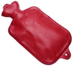 red rubber hot water bottle