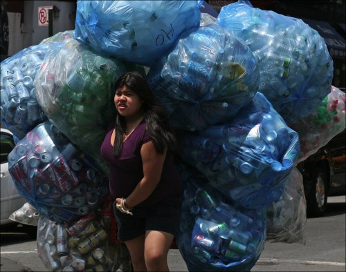 recycling bottles and cans, collecting cans for money