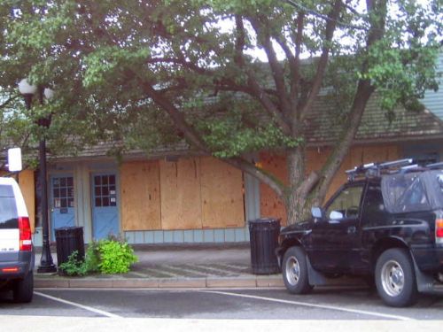 boarded up fo hurricane Irene, Ocean Grove, NJ