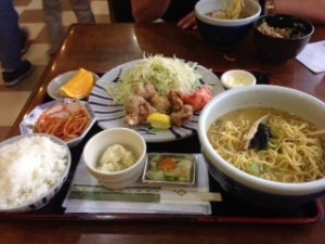 Ramen, Rice, Salmon and a Hard-Boiled Egg