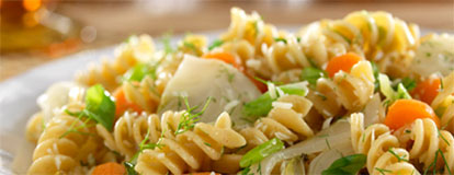 Rotini with Braised Fennel, Carrots & Scallions